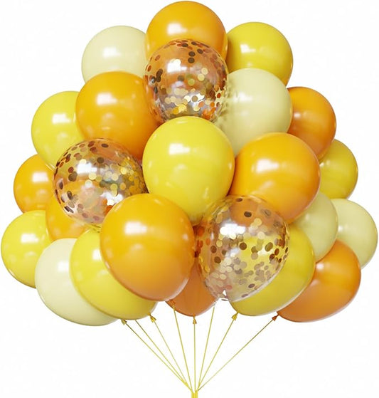 YMSZ Yellow Balloons, 67pcs 12 Inch Light and Mustard Yellow Balloons