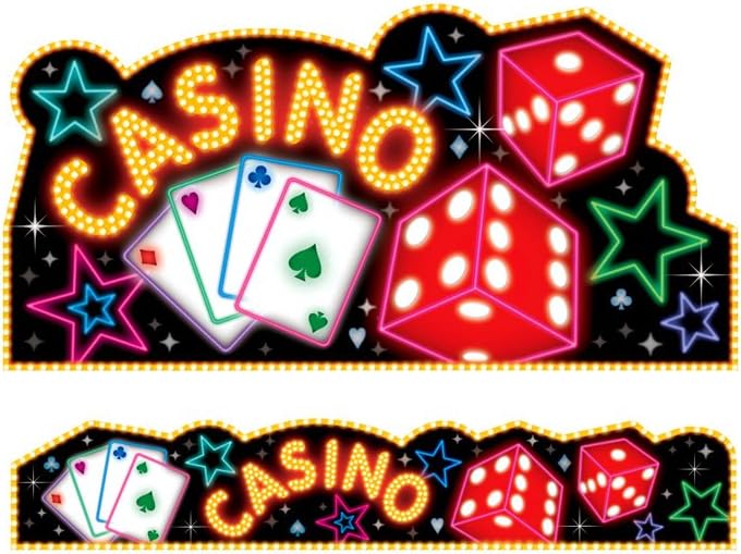 Casino Night Poker Themed Giant Cutouts and Banner Set Adult Party