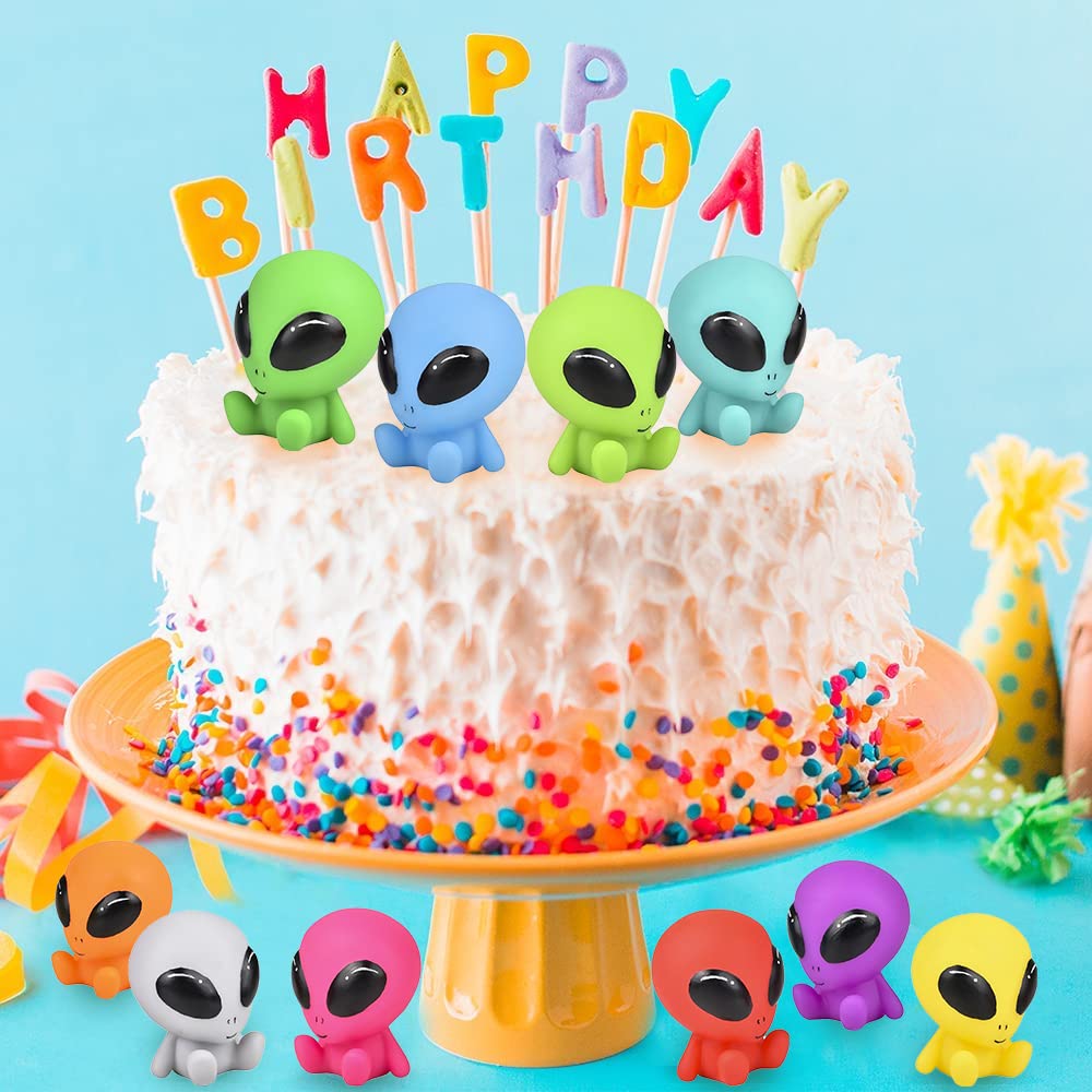 Rubber Galactic Aliens, Set of 10, Alien Toys for Kids