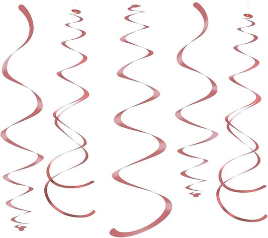 Rose Gold Party Hanging Swirl Decorations Sparkly Foil Streamer for