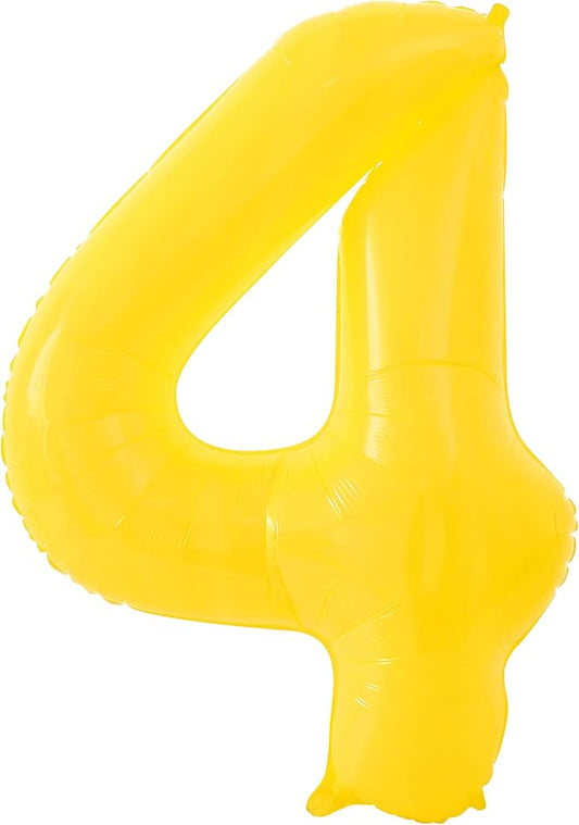 Yellow Number 4 Balloons - Giant, 40 Inch | 4 Number
