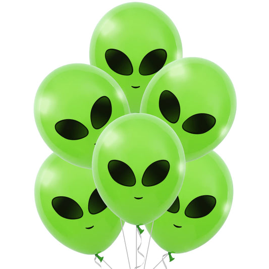 Whaline 65Pcs Alien Balloons Green Alien Party Latex Balloons UFO