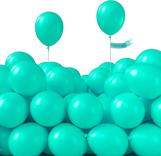PartyWoo Teal Balloons 100pcs 5 Inch Turquoise Dark Teal Latex