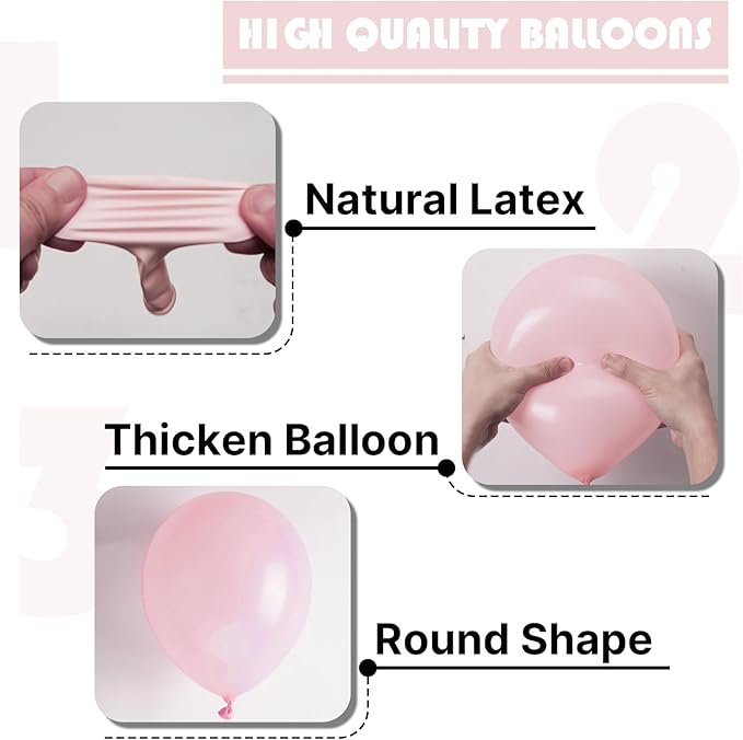 Baby Pink Balloons 100pcs Different Sizes of 36 18 12 10 5