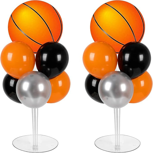 Basketball Party Balloons Stand Kit 2 Sets With 2 Basketball Ball