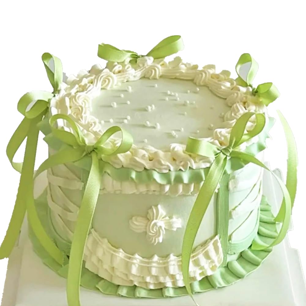 12 PCS Green Bow Cake Topper Coquette Ribbons Bows Cake for Decorating