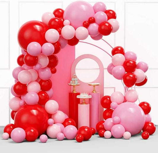 YMSZ Red and Pink Balloons Arch Kit, Valentines Balloons Arch,134pcs