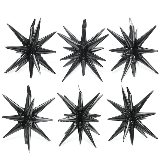 4D 14 Point One-Piece Star Cone Balloon Metallic Spike Explosion Star