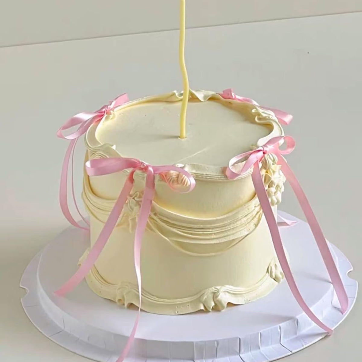 Gyufise 30Pcs Bowknot Cake Toppers Bow Cake Decorations Picks Baby