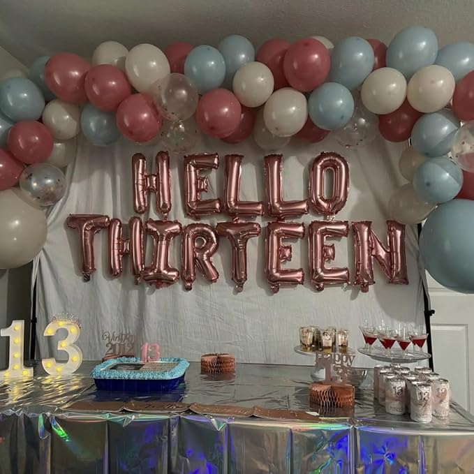 Gender Reveal Balloons, 60Pcs 12Inch Dusty Pink Blue White Gold