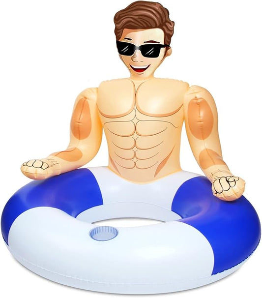 Silph PLC Pool Float, Inflatable Swim Ring with Cup Holder for Party,