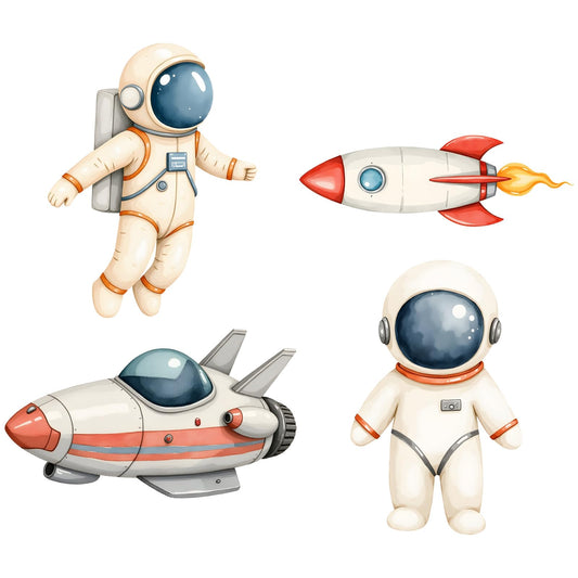 Honoson 4 Pcs Large 30" Astronaut Cardboard Cutouts, Space Birthday