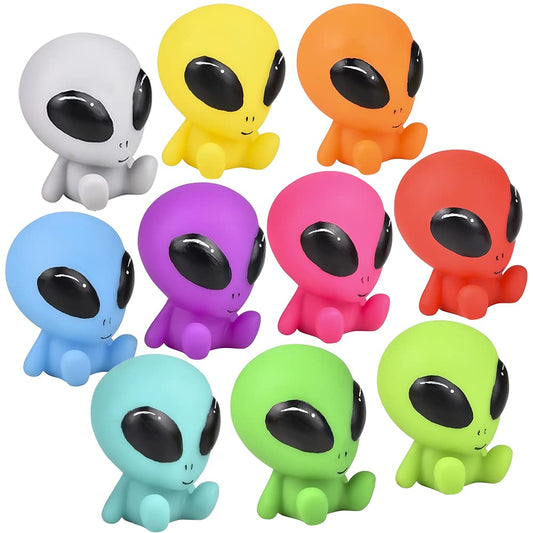 ArtCreativity Rubber Galactic Aliens, Set of 10, Alien Toys for Kids