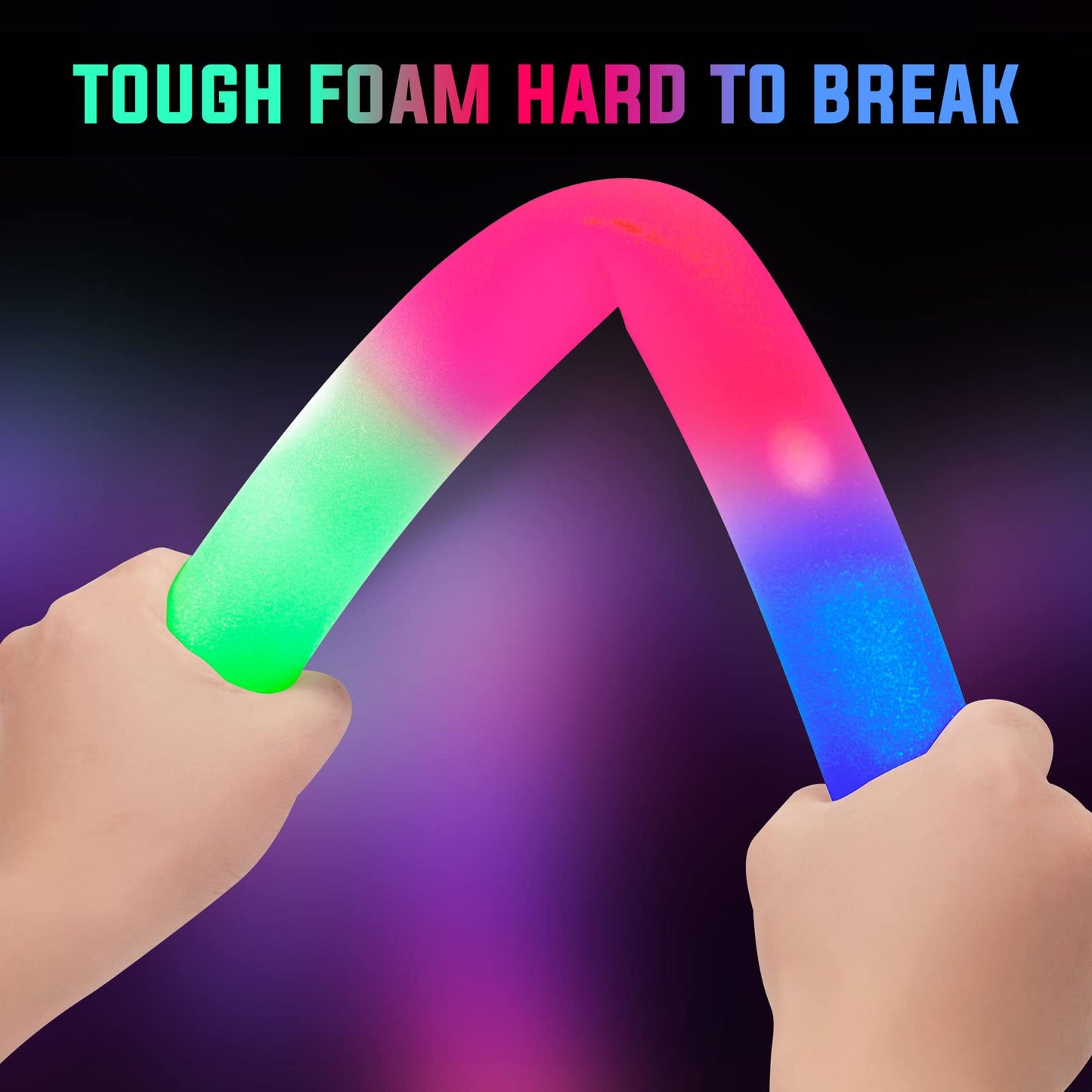 SHQDD 100 Pack LED Glow Sticks for Wedding, Bulk Foam Glow Sticks with