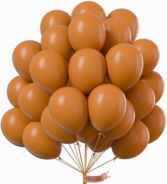 PartyWoo Light Brown Balloons 50 pcs 12 Inch Caramel Brown Tan Boho