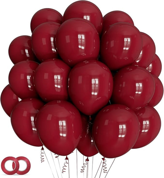 100pcs Burgundy Balloons 12inch Dark Red Maroon Party Latex Balloons