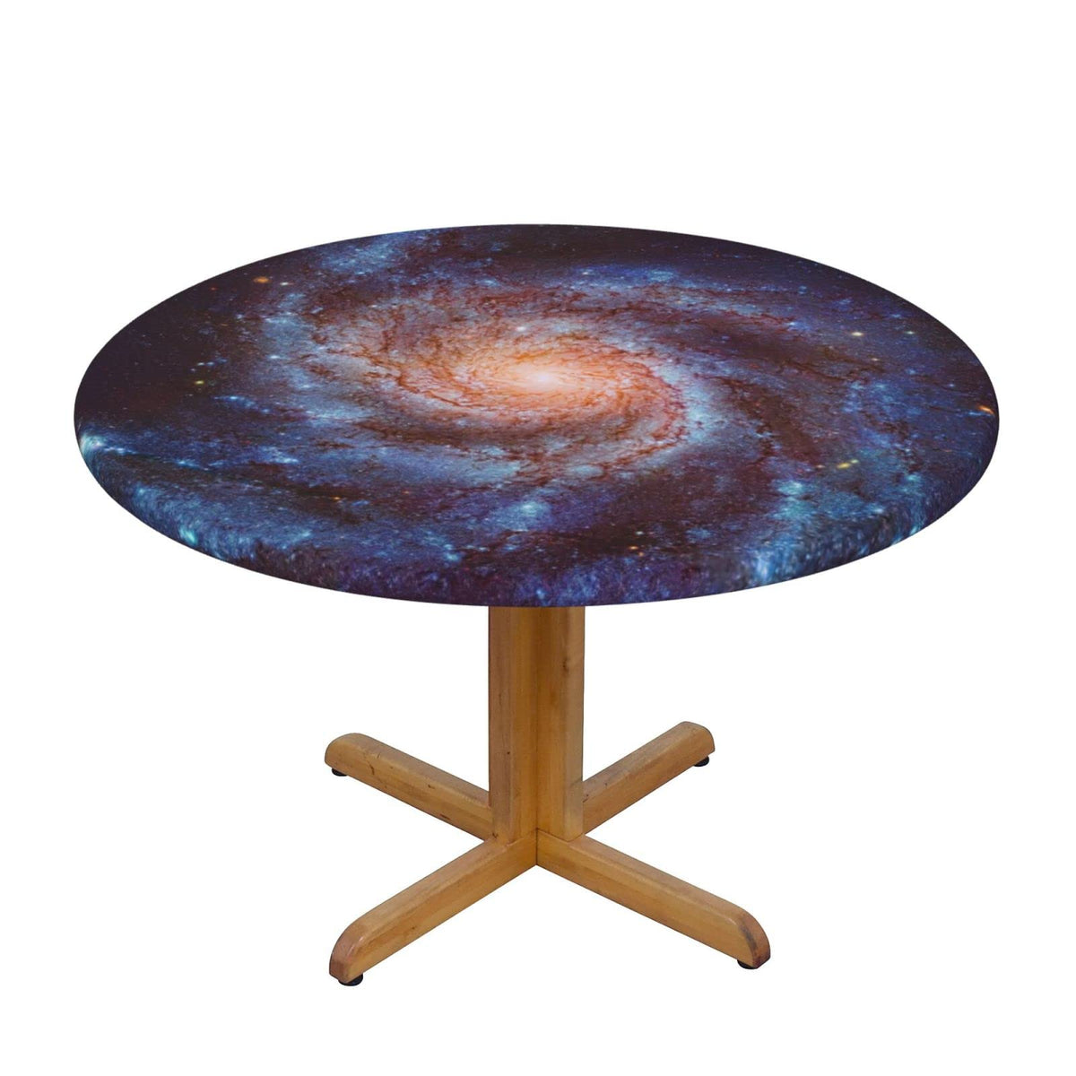 Spiral Galaxy Tablecloth with Elastic Edge, Round Table Cloth