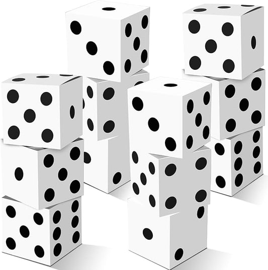 Ctosree 12 Pcs Large Casino Dice Boxes 11 in Casino Theme Party