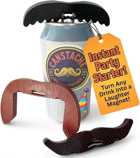 Reusable Novelty Can Mustache Clip - Clip-On Facial Hair Accessory