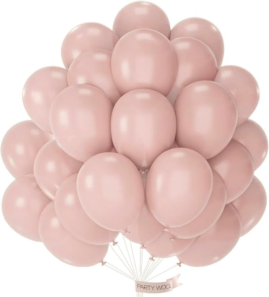 Dusty Pink Balloons 100pcs 12 Inch Boho Blush Lilac Pink