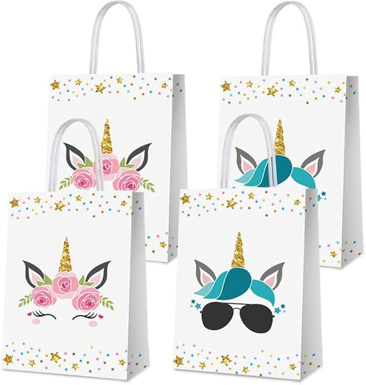 24 PCS Party Favor Bags for Unicorn Party Supplies Goody Treat Candy