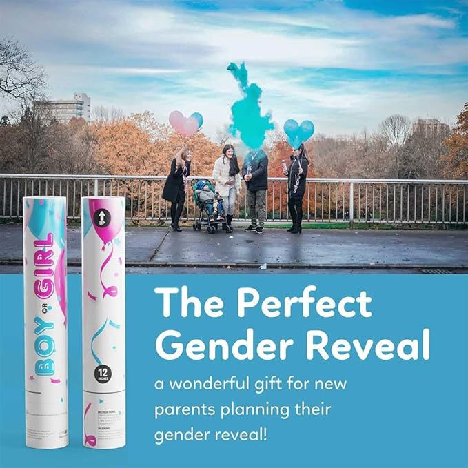 Gender Reveal Powder Smoke Bombs Cannon Poppers | 2 Blue Poppers |