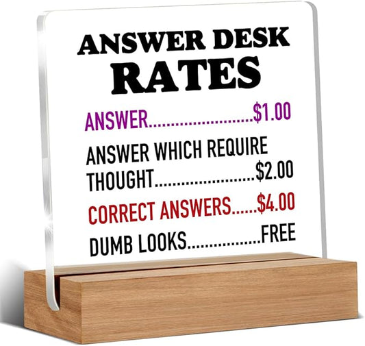 Funny Office Gifts for Coworkers, Boss Gifts, Answer Desk Rates