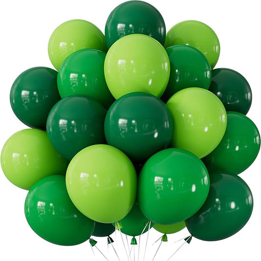 Green Balloons, 50 Pcs Dark & Lime Green Balloons 12 Inch Latex