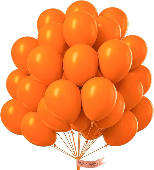 PartyWoo Orange Balloons 50pcs 12 Inch Fall Latex Helium Balloons for