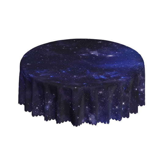 JEPFEIXIA Galaxy Universe Round Tablecloth 60 Inch Starry Night Sky