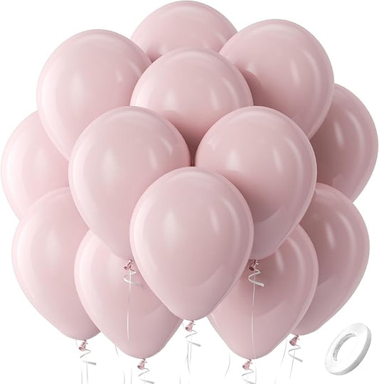 Bezente Dusty Pink Balloons Latex Party Balloons - 100 Pack 12 inch