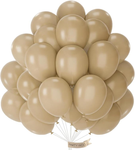 PartyWoo Cream Balloons 50 pcs 12 Inch Beige Ivory Nude Neutral Boho