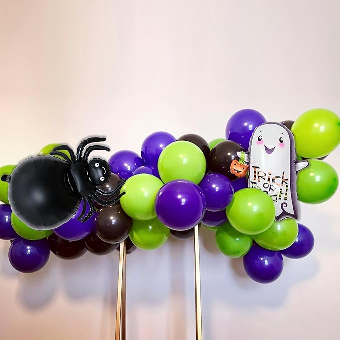 120 Pcs Halloween Balloon Arch Garland Purple and Black Balloon Arch