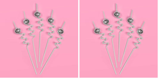 xo, Fetti Disco Ball Reusable Swirly Straw Set - 16 pc | Groovy