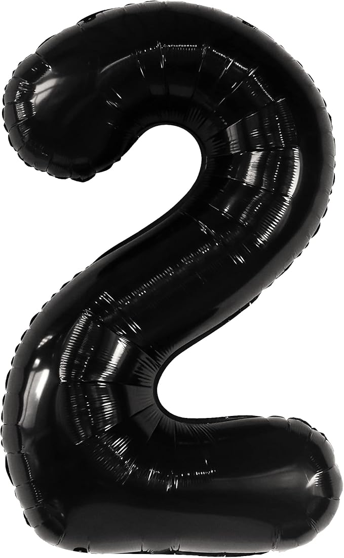 KatchOn Giant Black Number 2 Balloon - 40 Inch | Black 2 Balloon