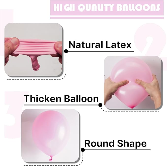 Light Pink Balloons 100 pcs Different Sizes of 36 18 12 10 5