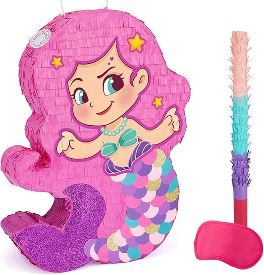Mermaid Piñata Mermaid Party Piñata with Bat and Blindfold for Girls