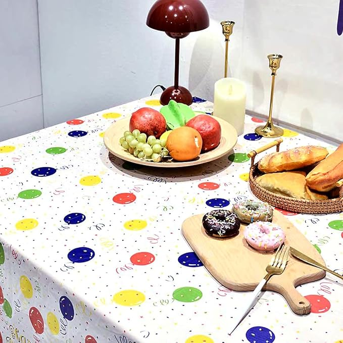 2 Pack Happy Birthday Plastic Tablecloth, 54x108 inch Rectangular