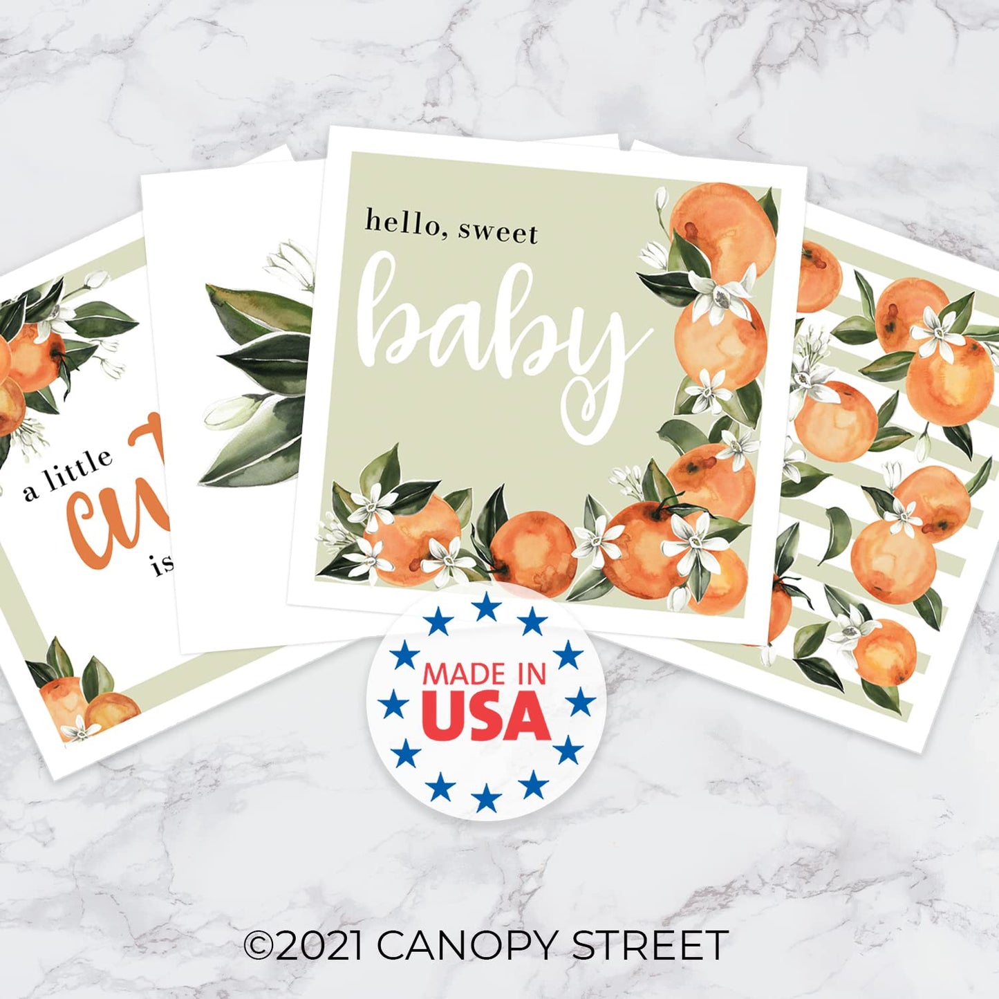 Little Cutie Baby Shower Beverage Napkins / 48 Citrus Cocktail Napkins