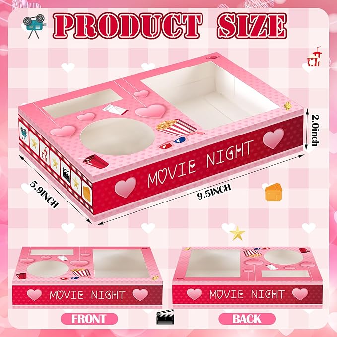 20 Pcs Valentine's Day Movie Night Supplies Galentines Movie Night