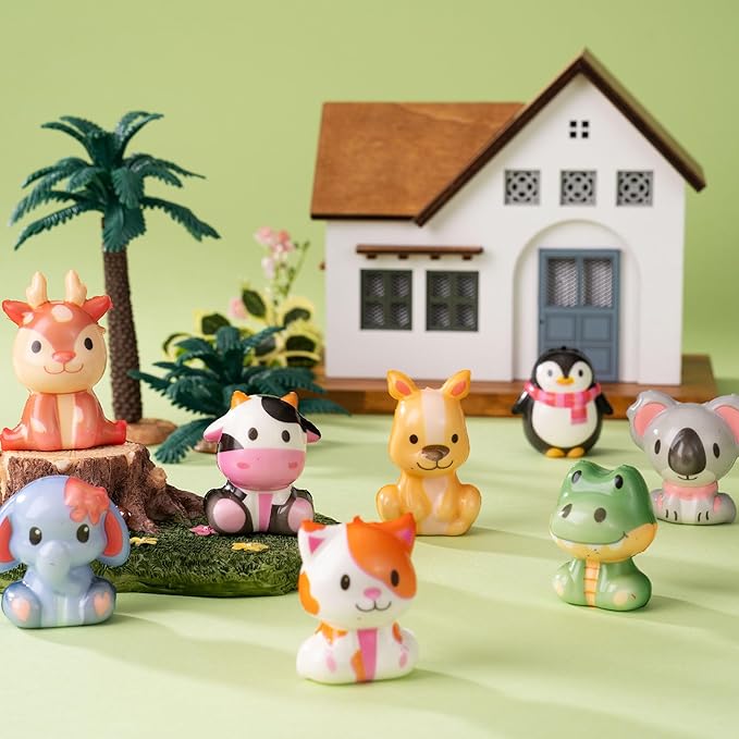 Party Favors for Kids 24PCS Safari Animal Squishy Toys,Goodie Bag