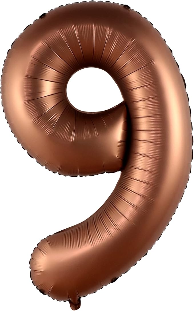 Giant Coffee Brown Number 9 Balloon - 40 Inch | Foil 9