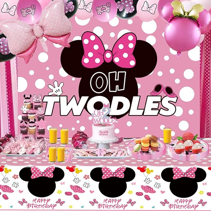 Pink Mouse 2nd Birthday Party Supplies Oh Twodles Girl Second