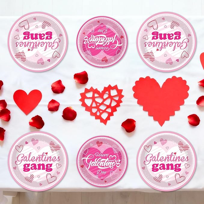 96 Pcs Galentine's Day Party Plates Napkins Tableware Set Galentines