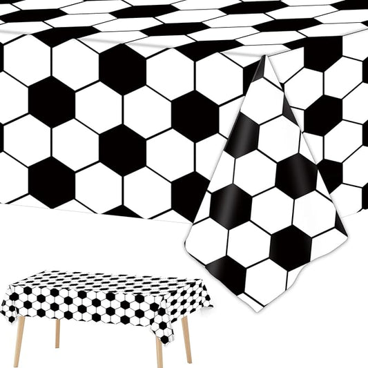 Tevxj 3 Pieces Soccer Party Tablecloths for Soccer Birthday
