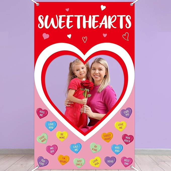 Valentine's Day Candy Heart Photo Prop Selfie Frame Valentine's Day