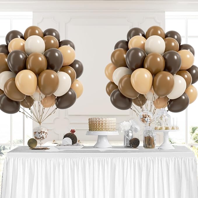 60pcs Brown Balloons 12inch with Dark Brown Coffee Nude Sand White
