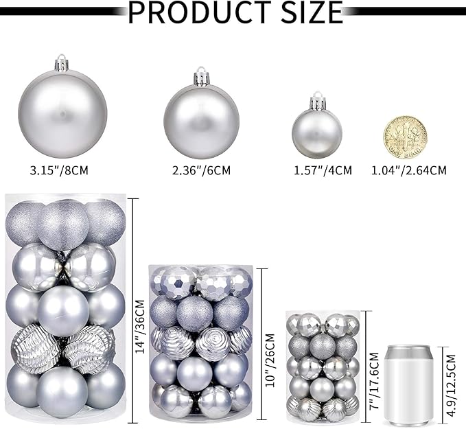 XmasExp 60mm/2.36" Christmas Ball Ornaments Shatterproof Christmas #4