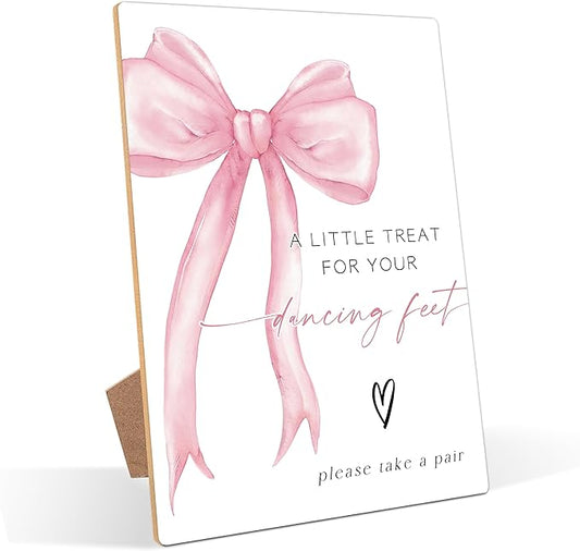 Pink Bow Theme Wooden Wedding Signs A Little Treat for Your Dancing