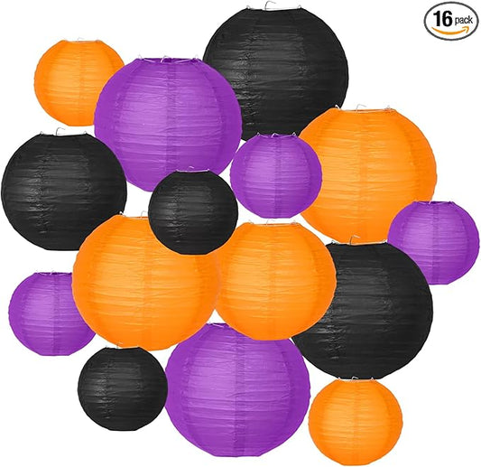 Halloween Party Decorations Orange Black Purple Hanging Paper